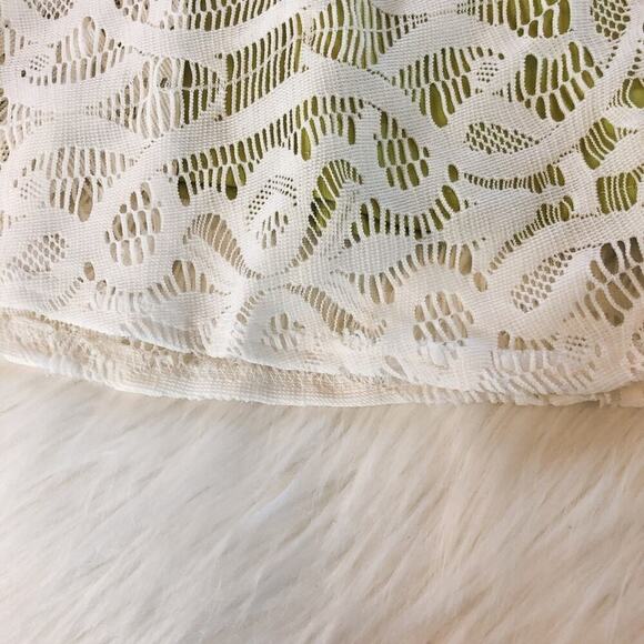 Guess Strapless Neon Green and Lace Dress Size 14 - Picture 4 of 8